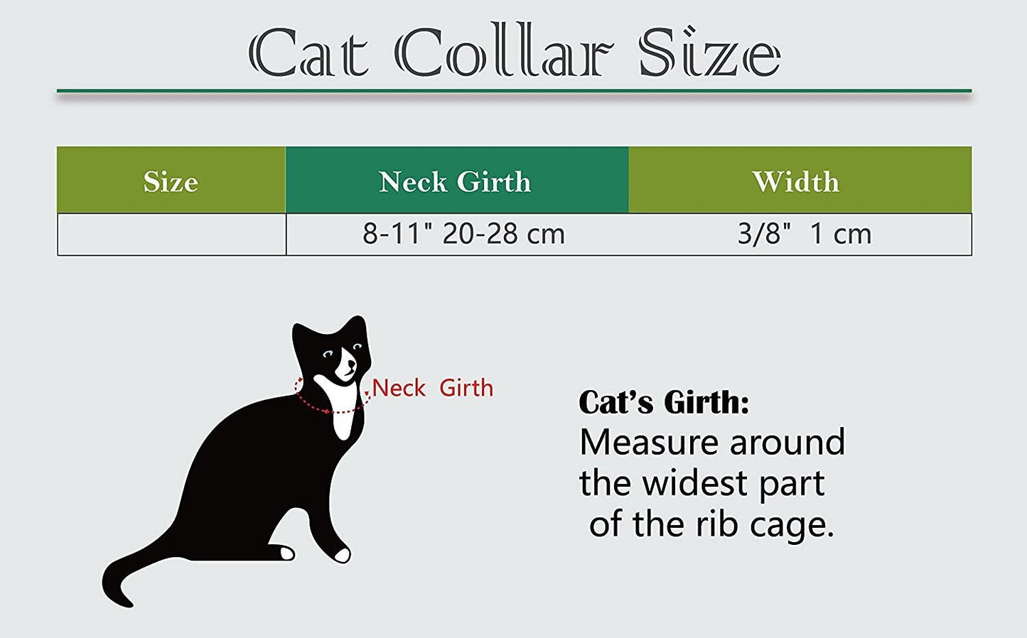 Heart Bling Cat Collar with Safety Belt and Bell 8-11 Inches (Black)