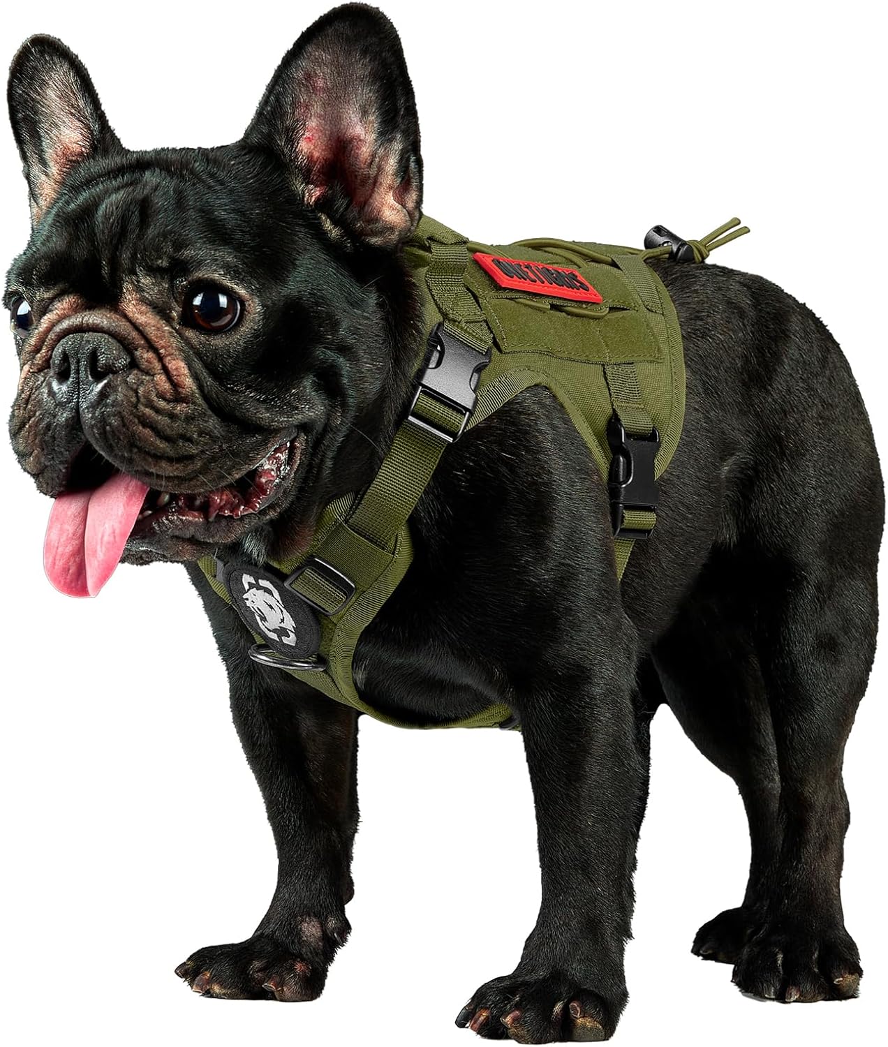 Dog Harness, Tactical Dog Harness No-Pull Breathable Adjustable Pet Vest with Handle for Outdoor Walking(Ranger Green,Small)