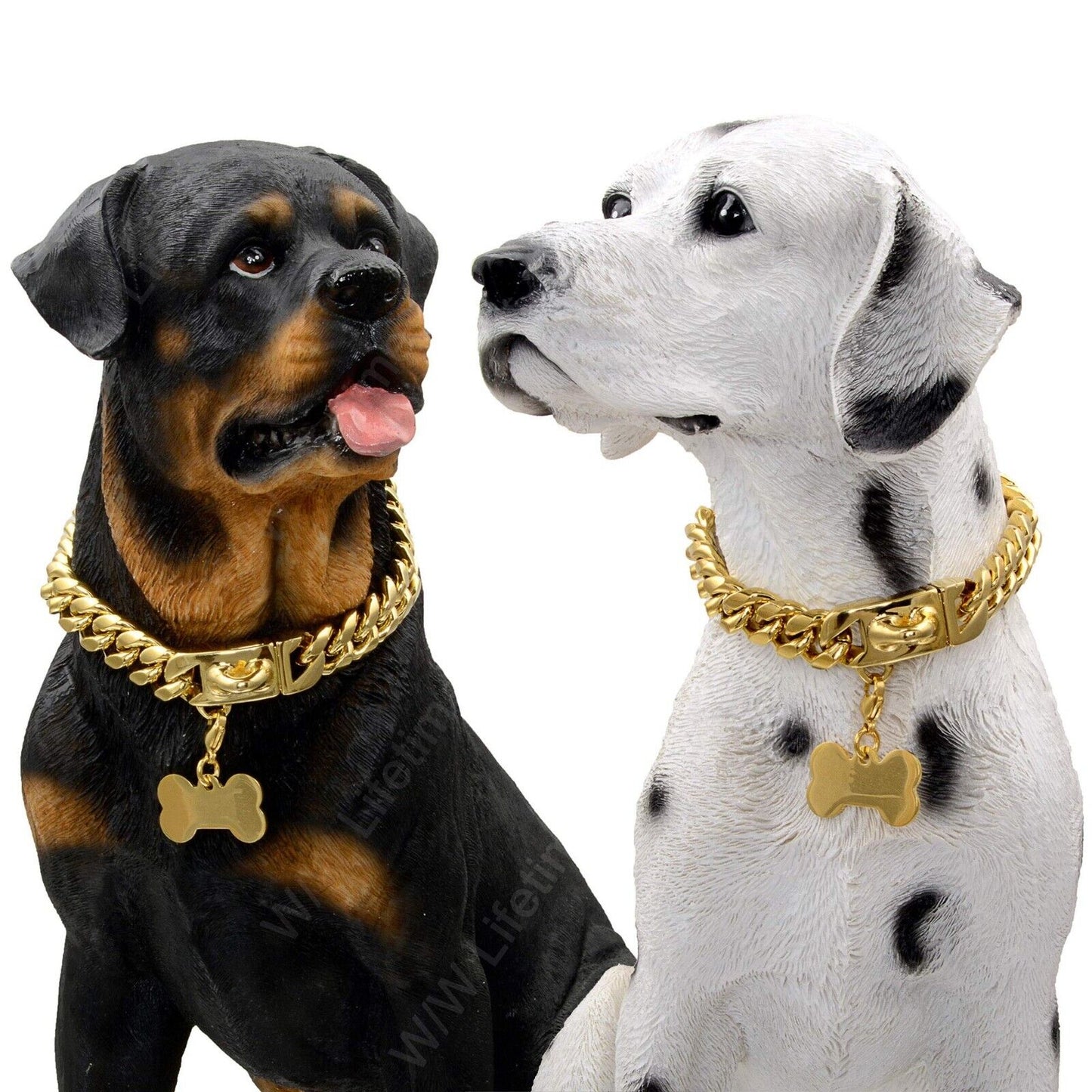 Gold Dog Collar Big Dog Collar Stainless Steel Large Dog Outdoor Walking Chain